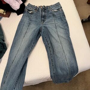 Cropped target denim jeans
